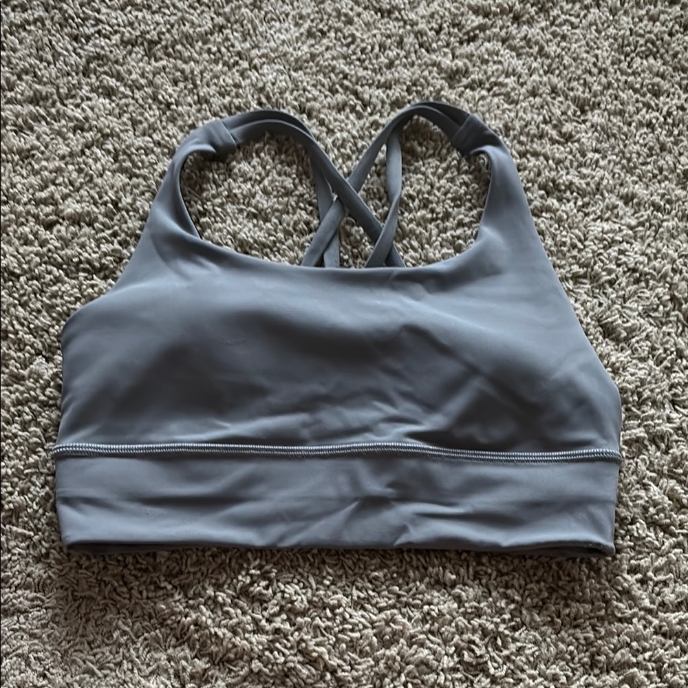 Gray Lululemon energy longline bra